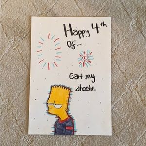 The Simpsons Bart 4th of July card